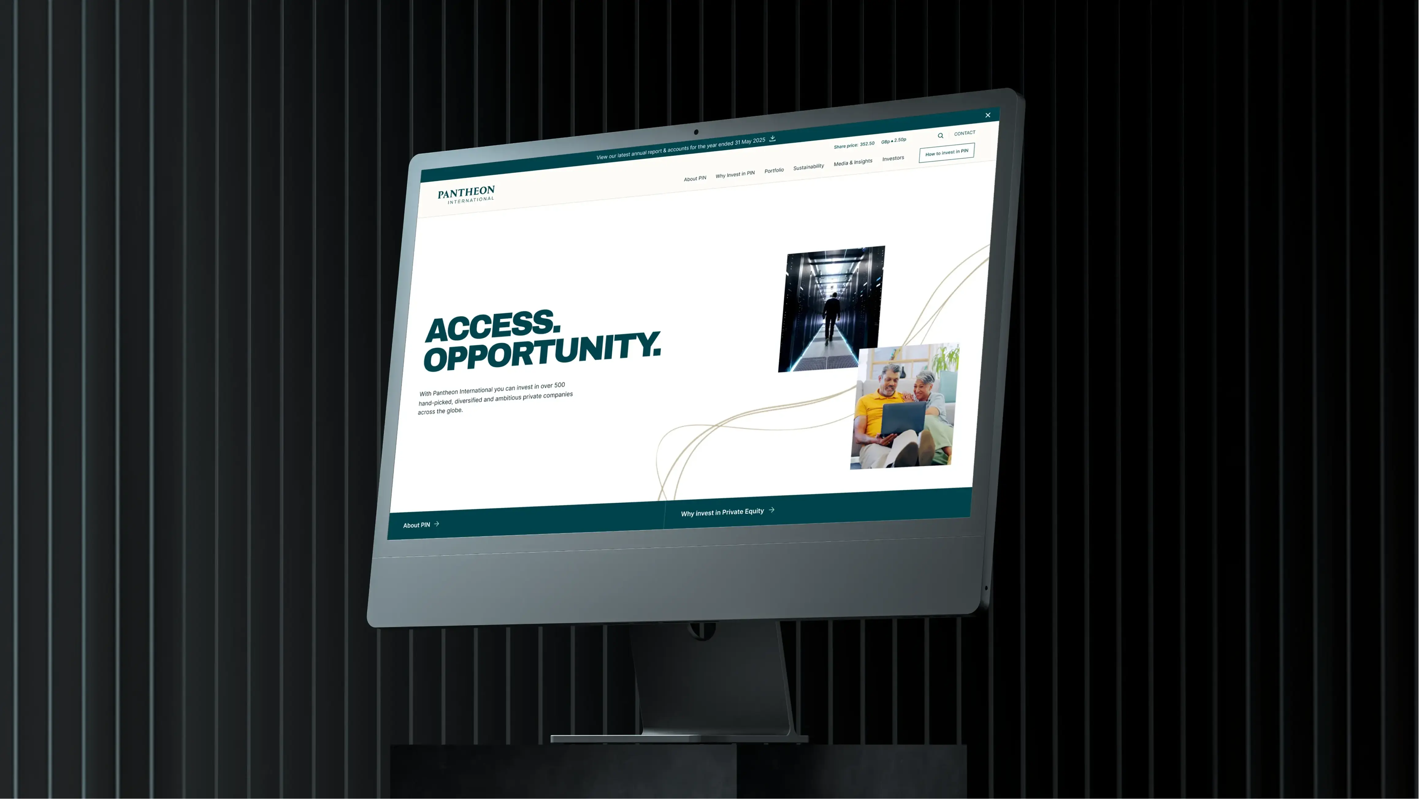 Investor platform for a FTSE-250 listed private equity investment trust, developed in collaboration with Instinctif Partners.